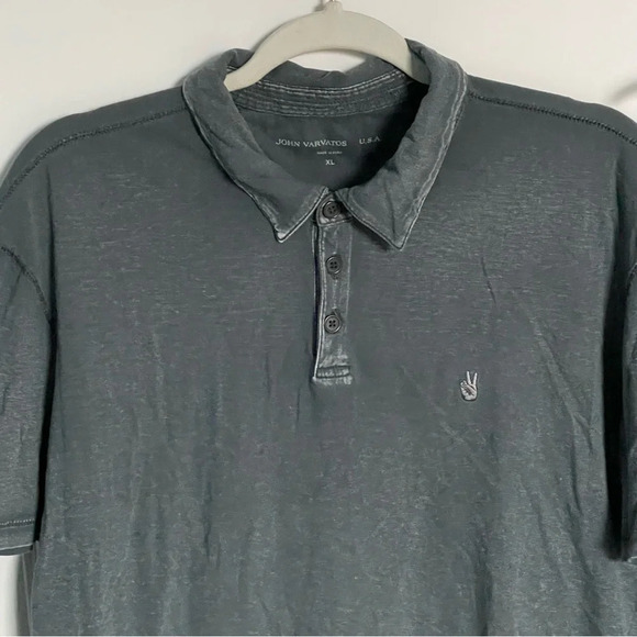 John Varvatos peace polo Shirt washed gray 29124 - Picture 5 of 16
